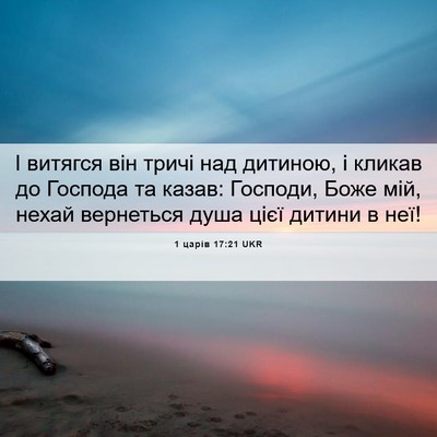 Picture 06 - 1 царів 17:21 UKR - І витягся він тричі над - Bible Verse Picture