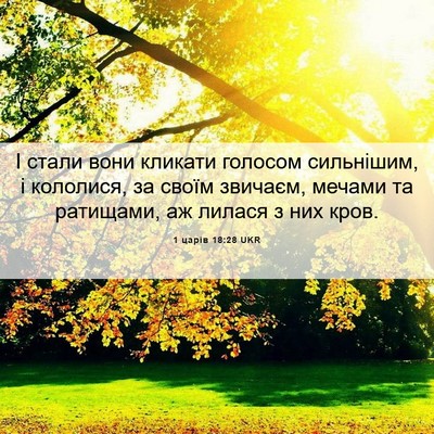 Picture 06 - 1 царів 18:28 UKR - І стали вони кликати - Bible Verse Picture