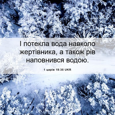 Picture 06 - 1 царів 18:35 UKR - І потекла вода навколо - Bible Verse Picture