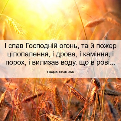 Picture 06 - 1 царів 18:38 UKR - І спав Господній огонь, та - Bible Verse Picture