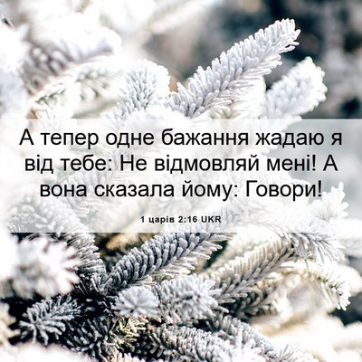 Picture 06 - 1 царів 2:16 UKR - А тепер одне бажання жадаю - Bible Verse Picture