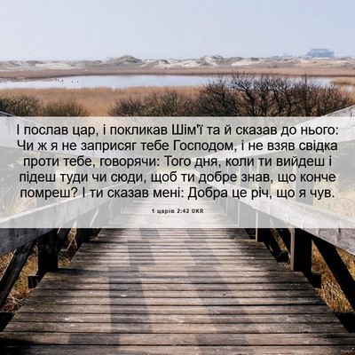 Picture 06 - 1 царів 2:42 UKR - І послав цар, і покликав - Bible Verse Picture