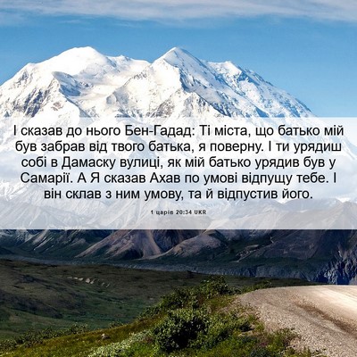 Picture 06 - 1 царів 20:34 UKR - І сказав до нього - Bible Verse Picture