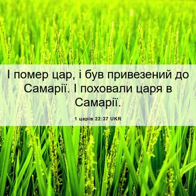 Picture 06 - 1 царів 22:37 UKR - І помер цар, і був - Bible Verse Picture