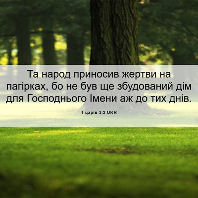 Picture 06 - 1 царів 3:2 UKR - Та народ приносив жертви - Bible Verse Picture
