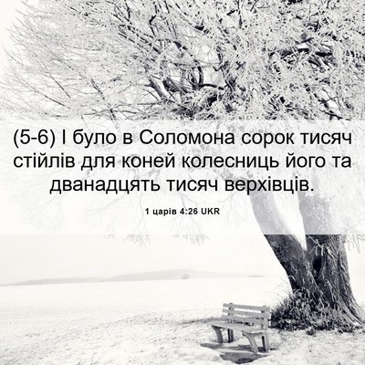 Picture 06 - 1 царів 4:26 UKR - (5-6) І було в Соломона сорок - Bible Verse Picture