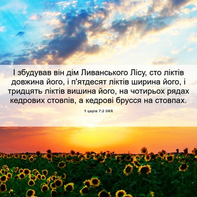 Picture 06 - 1 царів 7:2 UKR - І збудував він дім - Bible Verse Picture
