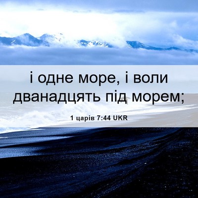Picture 06 - 1 царів 7:44 UKR - і одне море, і воли - Bible Verse Picture