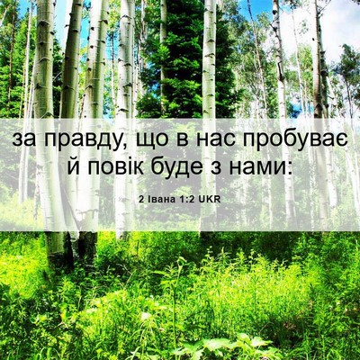 Picture 06 - 2 Івана 1:2 UKR - за правду, що в нас - Bible Verse Picture