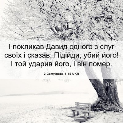 Picture 06 - 2 Самуїлова 1:15 UKR - І покликав Давид одного з - Bible Verse Picture