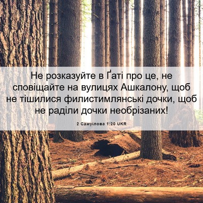 Picture 06 - 2 Самуїлова 1:20 UKR - Не розказуйте в Ґаті про - Bible Verse Picture