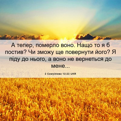 Picture 06 - 2 Самуїлова 12:23 UKR - А тепер, померло воно. Нащо - Bible Verse Picture