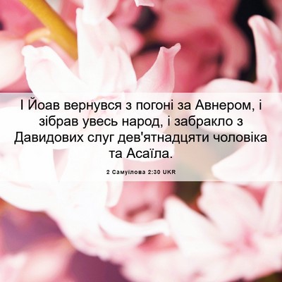 Picture 06 - 2 Самуїлова 2:30 UKR - І Йоав вернувся з погоні за - Bible Verse Picture