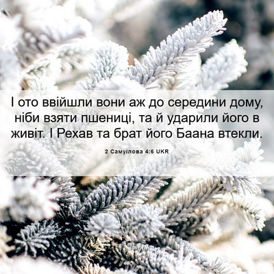 Picture 06 - 2 Самуїлова 4:6 UKR - І ото ввійшли вони аж до - Bible Verse Picture