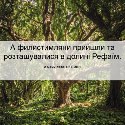 Picture 06 - 2 Самуїлова 5:18 UKR - А филистимляни прийшли та - Bible Verse Picture