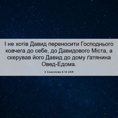 Picture 06 - 2 Самуїлова 6:10 UKR - І не хотів Давид - Bible Verse Picture