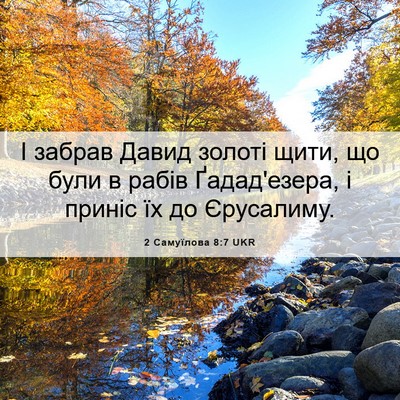 Picture 06 - 2 Самуїлова 8:7 UKR - І забрав Давид золоті щити, - Bible Verse Picture