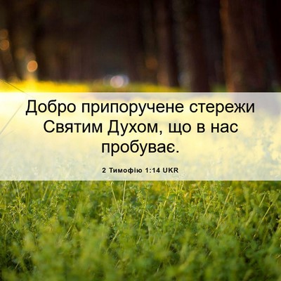 Picture 06 - 2 Тимофію 1:14 UKR - Добро припоручене стережи - Bible Verse Picture