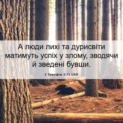 Picture 06 - 2 Тимофію 3:13 UKR - А люди лихі та дурисвіти - Bible Verse Picture