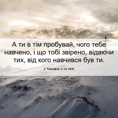 Picture 06 - 2 Тимофію 3:14 UKR - А ти в тім пробувай, чого - Bible Verse Picture