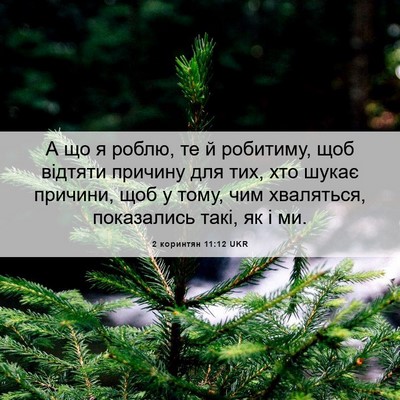 Picture 06 - 2 коринтян 11:12 UKR - А що я роблю, те й робитиму, - Bible Verse Picture