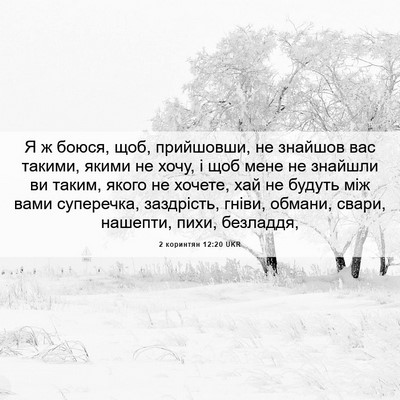 Picture 06 - 2 коринтян 12:20 UKR - Я ж боюся, щоб, прийшовши, - Bible Verse Picture