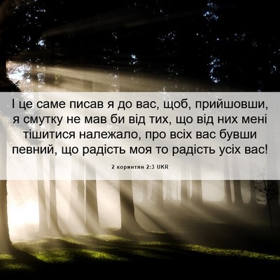 Picture 06 - 2 коринтян 2:3 UKR - І це саме писав я до вас, - Bible Verse Picture