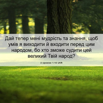 Picture 06 - 2 хроніки 1:10 UKR - Дай тепер мені мудрість та - Bible Verse Picture