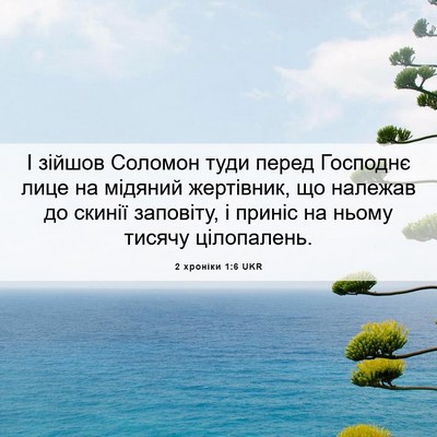 Picture 06 - 2 хроніки 1:6 UKR - І зійшов Соломон туди - Bible Verse Picture