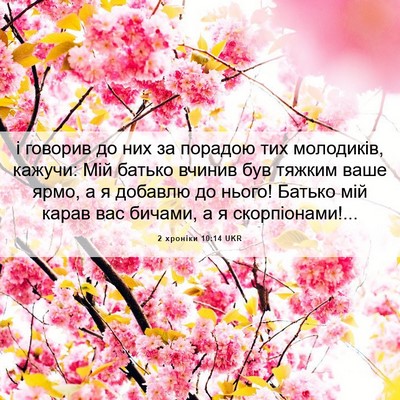 Picture 06 - 2 хроніки 10:14 UKR - і говорив до них за порадою - Bible Verse Picture