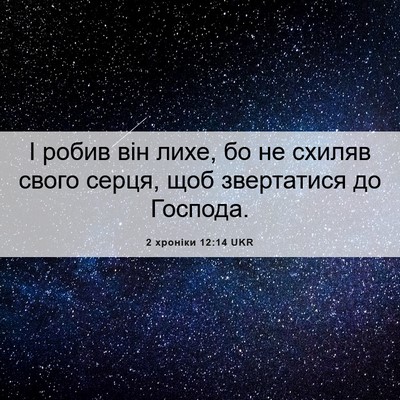 Picture 06 - 2 хроніки 12:14 UKR - І робив він лихе, бо не - Bible Verse Picture