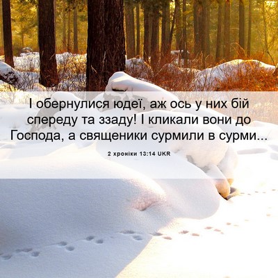 Picture 06 - 2 хроніки 13:14 UKR - І обернулися юдеї, аж ось у - Bible Verse Picture
