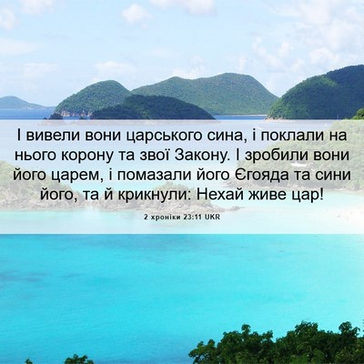 Picture 06 - 2 хроніки 23:11 UKR - І вивели вони царського - Bible Verse Picture