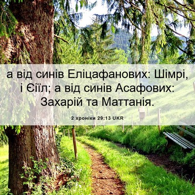 Picture 06 - 2 хроніки 29:13 UKR - а від синів Еліцафанових: - Bible Verse Picture