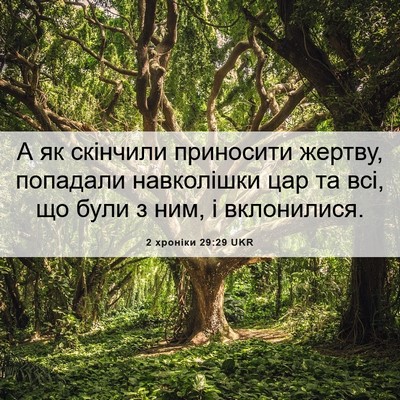 Picture 06 - 2 хроніки 29:29 UKR - А як скінчили приносити - Bible Verse Picture