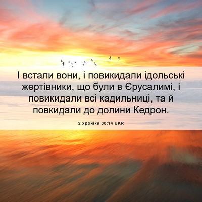 Picture 06 - 2 хроніки 30:14 UKR - І встали вони, і повикидали - Bible Verse Picture
