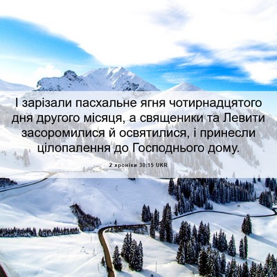 Picture 06 - 2 хроніки 30:15 UKR - І зарізали пасхальне ягня - Bible Verse Picture