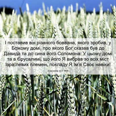 Picture 06 - 2 хроніки 33:7 UKR - І поставив він різаного - Bible Verse Picture