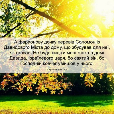 Picture 06 - 2 хроніки 8:11 UKR - А фараонову дочку перевів - Bible Verse Picture