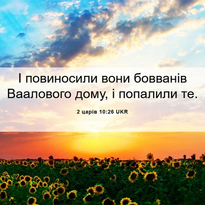 Picture 06 - 2 царів 10:26 UKR - І повиносили вони бовванів - Bible Verse Picture