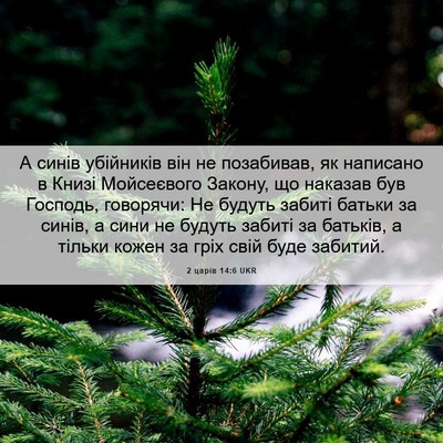 Picture 06 - 2 царів 14:6 UKR - А синів убійників він не - Bible Verse Picture