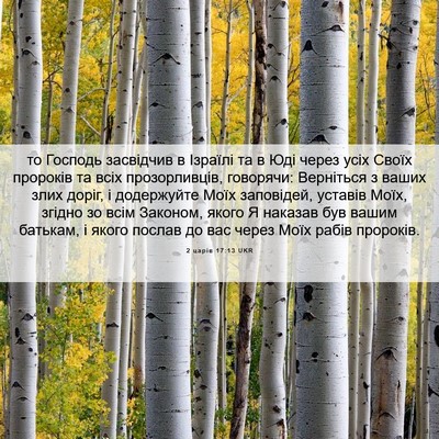 Picture 06 - 2 царів 17:13 UKR - то Господь засвідчив в - Bible Verse Picture