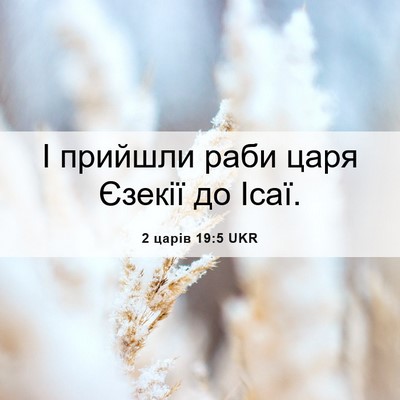 Picture 06 - 2 царів 19:5 UKR - І прийшли раби царя Єзекії - Bible Verse Picture