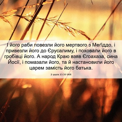 Picture 06 - 2 царів 23:30 UKR - І його раби повезли його - Bible Verse Picture