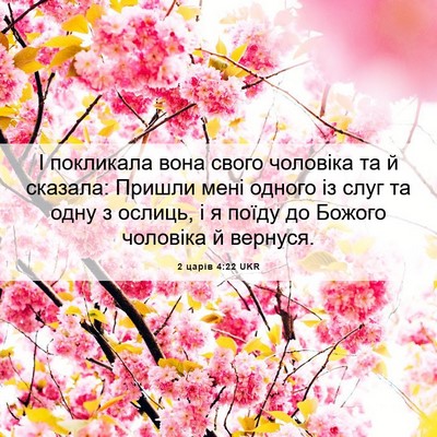 Picture 06 - 2 царів 4:22 UKR - І покликала вона свого - Bible Verse Picture