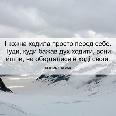 Picture 06 - Єзекіїль 1:12 UKR - І кожна ходила просто - Bible Verse Picture