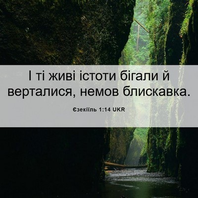Picture 06 - Єзекіїль 1:14 UKR - І ті живі істоти бігали й - Bible Verse Picture