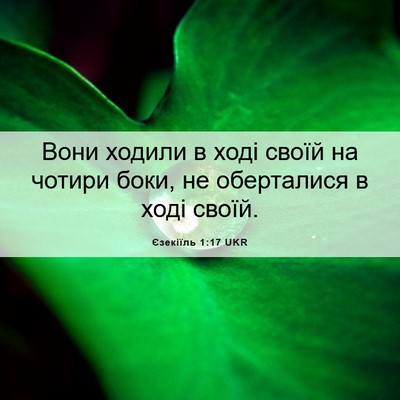 Picture 06 - Єзекіїль 1:17 UKR - Вони ходили в ході своїй на - Bible Verse Picture
