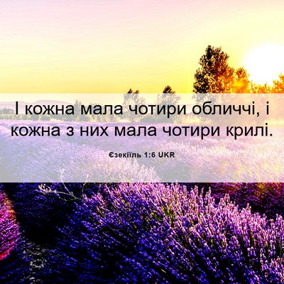 Picture 06 - Єзекіїль 1:6 UKR - І кожна мала чотири - Bible Verse Picture