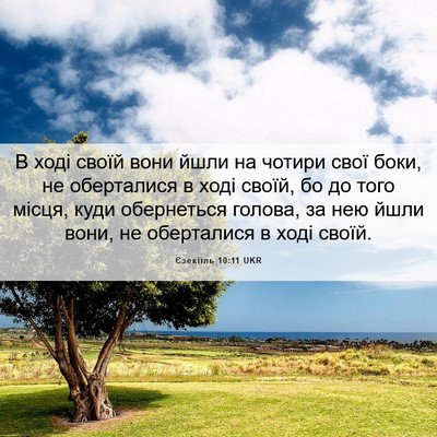Picture 06 - Єзекіїль 10:11 UKR - В ході своїй вони йшли на - Bible Verse Picture